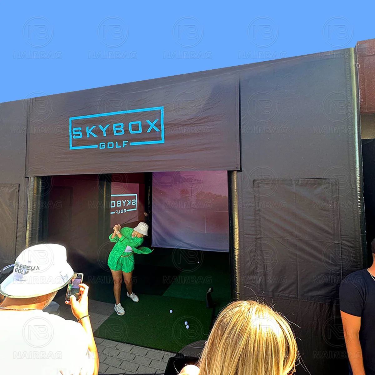 

Portable Inflatable Golf Field Mini Simulator Golf Cage Course Simulator Enclosure Pup-up Tent For Outdoor Indoor Golf Training