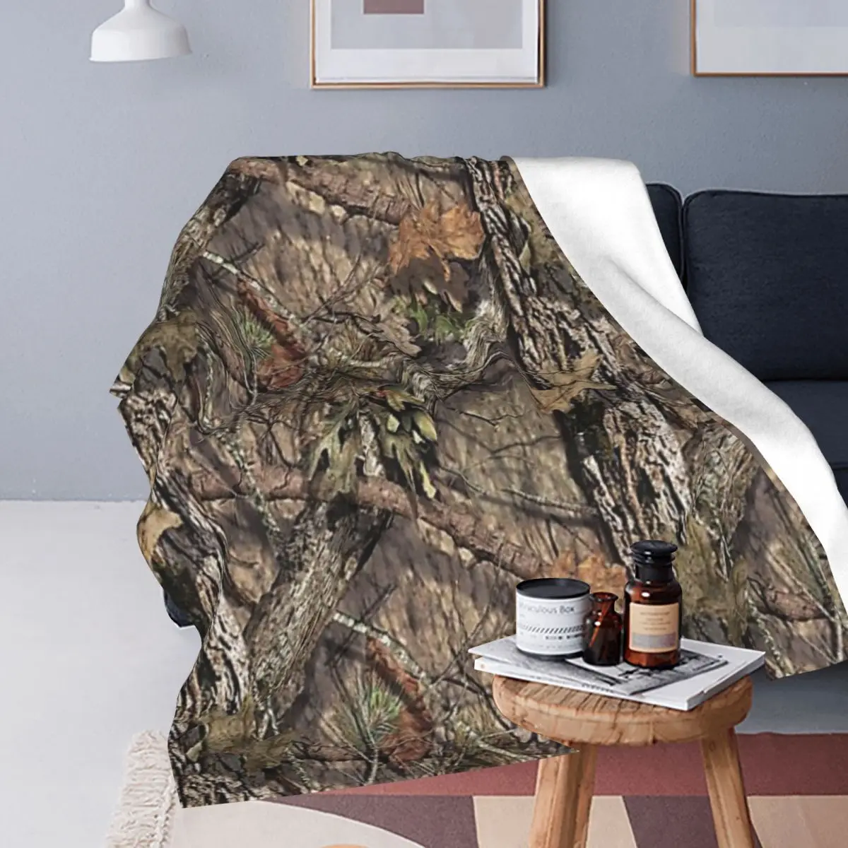 Real Tree Camouflage Blankets Soft Warm Flannel Throw Blanket Plush for Bed Living room Picnic Travel Home Sofa