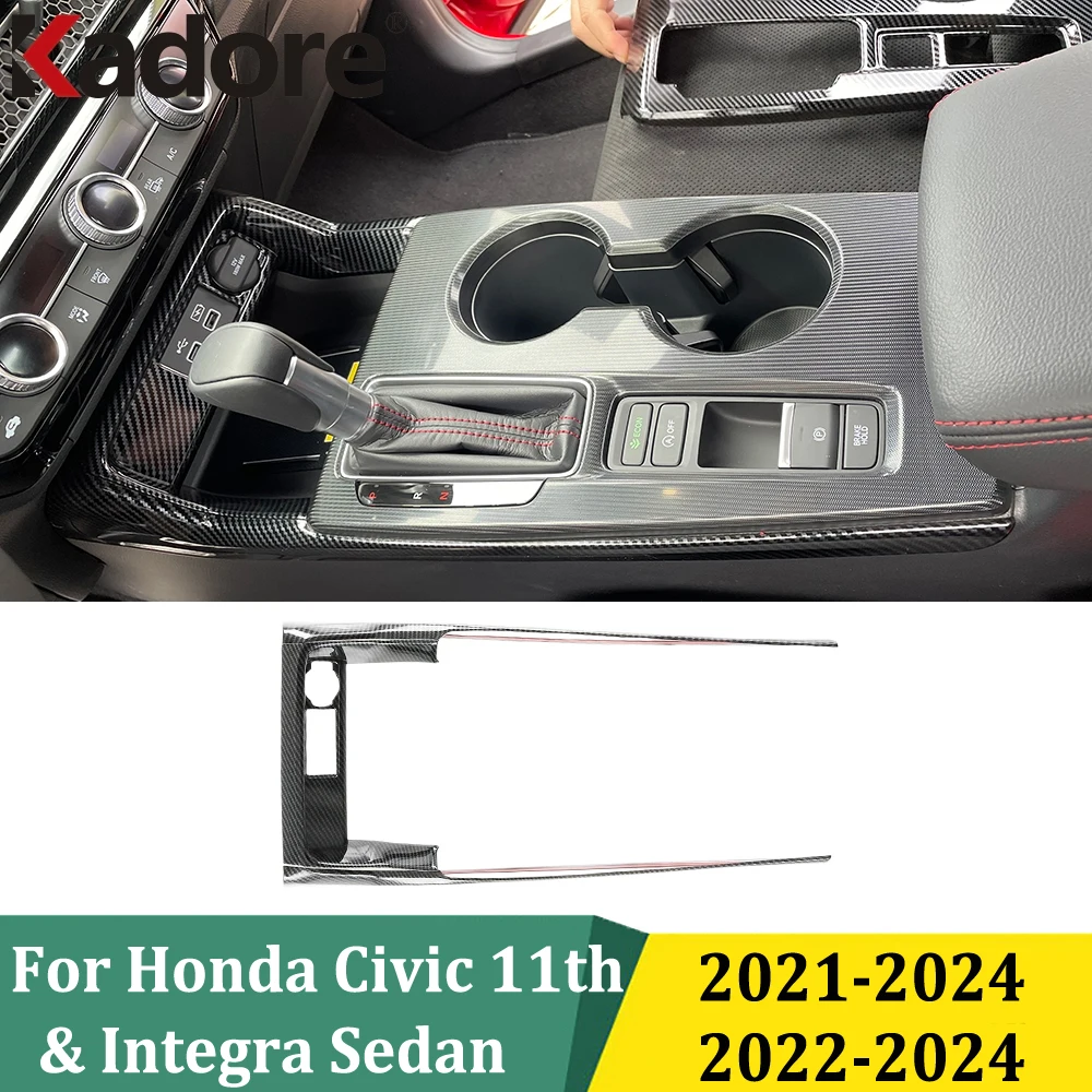

For Honda Civic 11th 2021-2024 & Integra Sedan 2022-2024 Cigarette Lighter Panel Gear Strip Styling Cover Trim Car Accessories