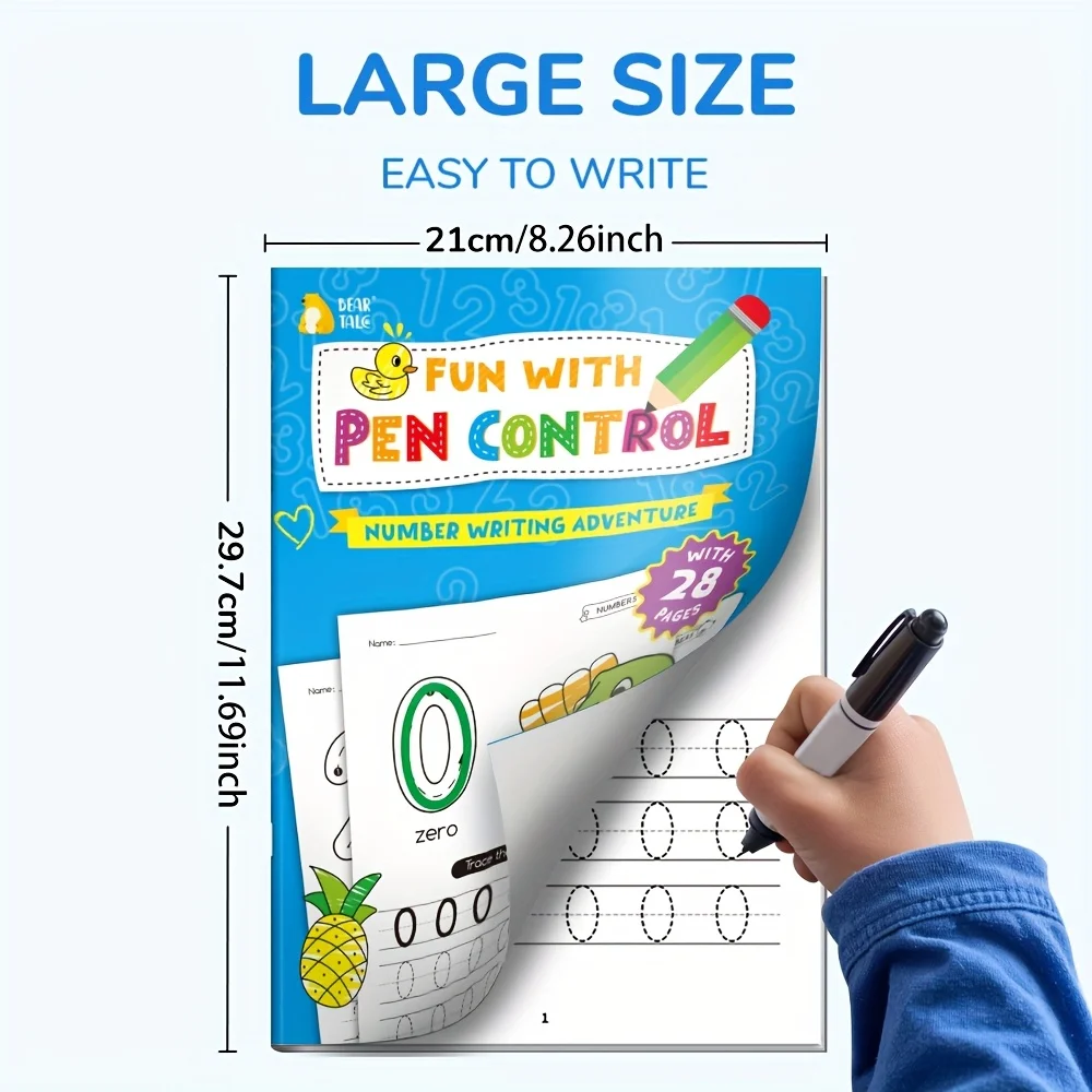 Preschool Math Workbook Number Tracing for Toddlers Kindergarten Learn-to-Write Workbook Practice for Kids Pen Control Drawing