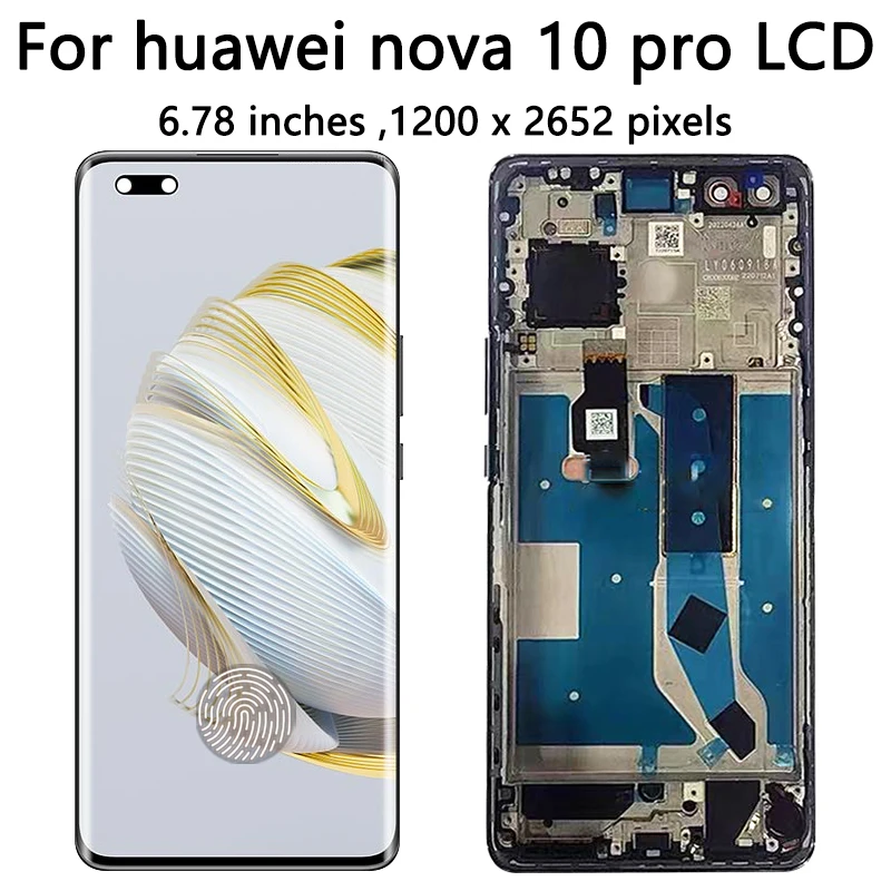 6.78‘AMOLED Nova 10 Pro Display Screen For Huawei nova 10 pro LCD GLA-AL00, GLA-LX1 Display Touch Screen Digitizer Assembly