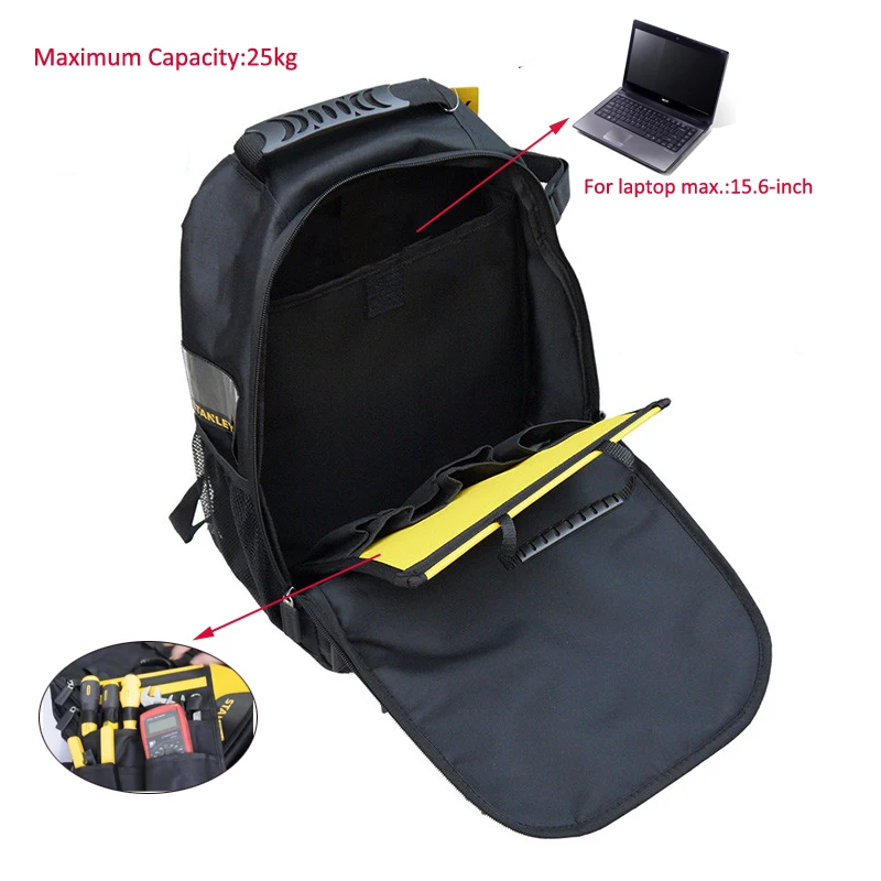 Stanley STST515155 multifunctional tool bag backpack electrician with 15.6\