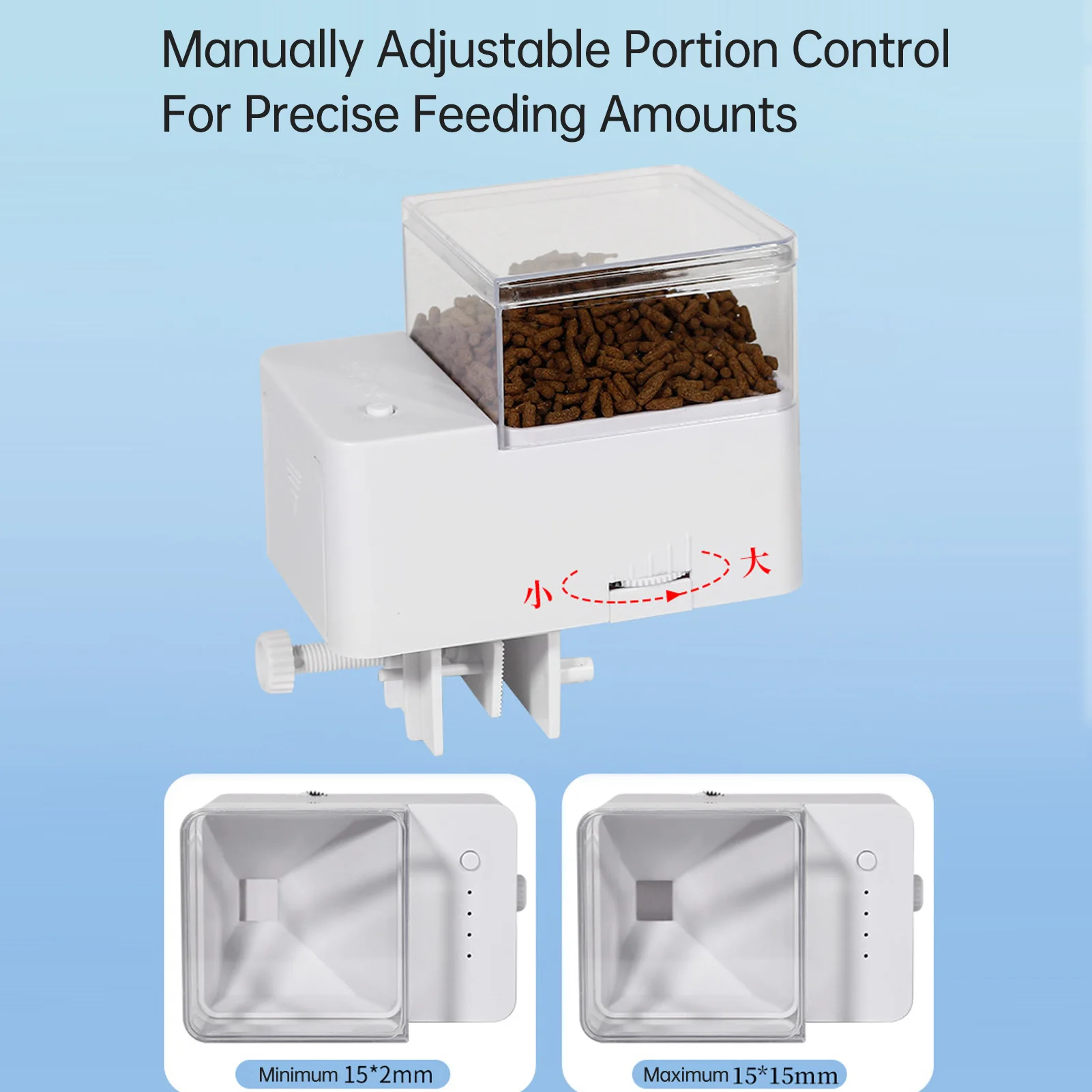 Automatic Fish Feeder 500ml Tank Auto Fish Food Dispenser Timer Feeder Manual Adjustable Outlet for Fish Turtle Food Aquarium