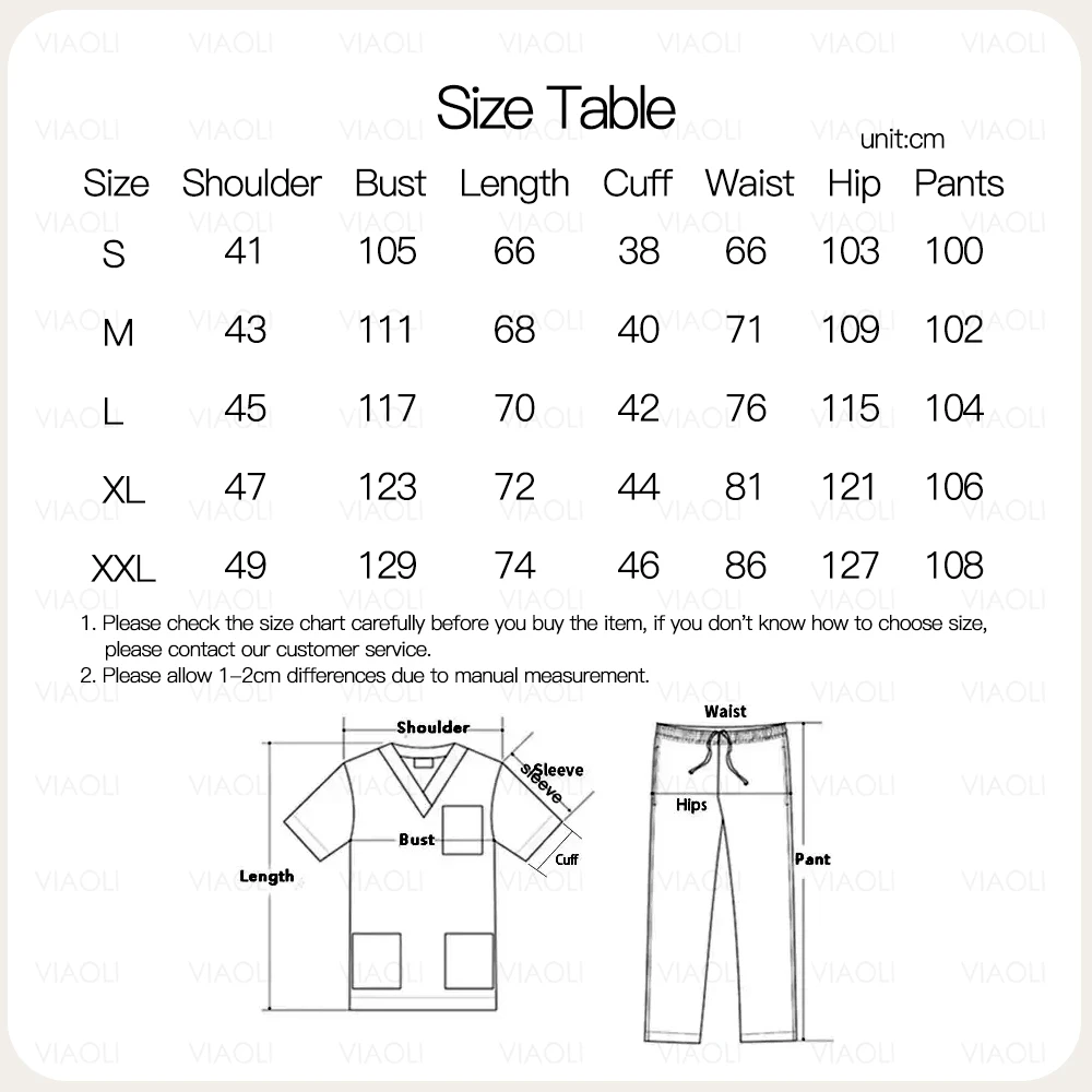 Hospital Scrubs Sets Nurse Accessories Medical Clothing for Women Work Uniforms Dental Clinic Beauty Salon Spa Workwear Overalls