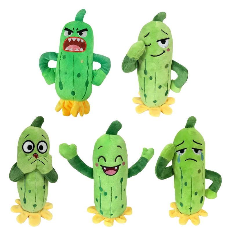 Figurines d'action de concombre émotionnel, 21CM, Expressions différentes, jouets en peluche, dessin animé mignon, légumes en peluche, aliments doux, modèle de jouets cadeaux
