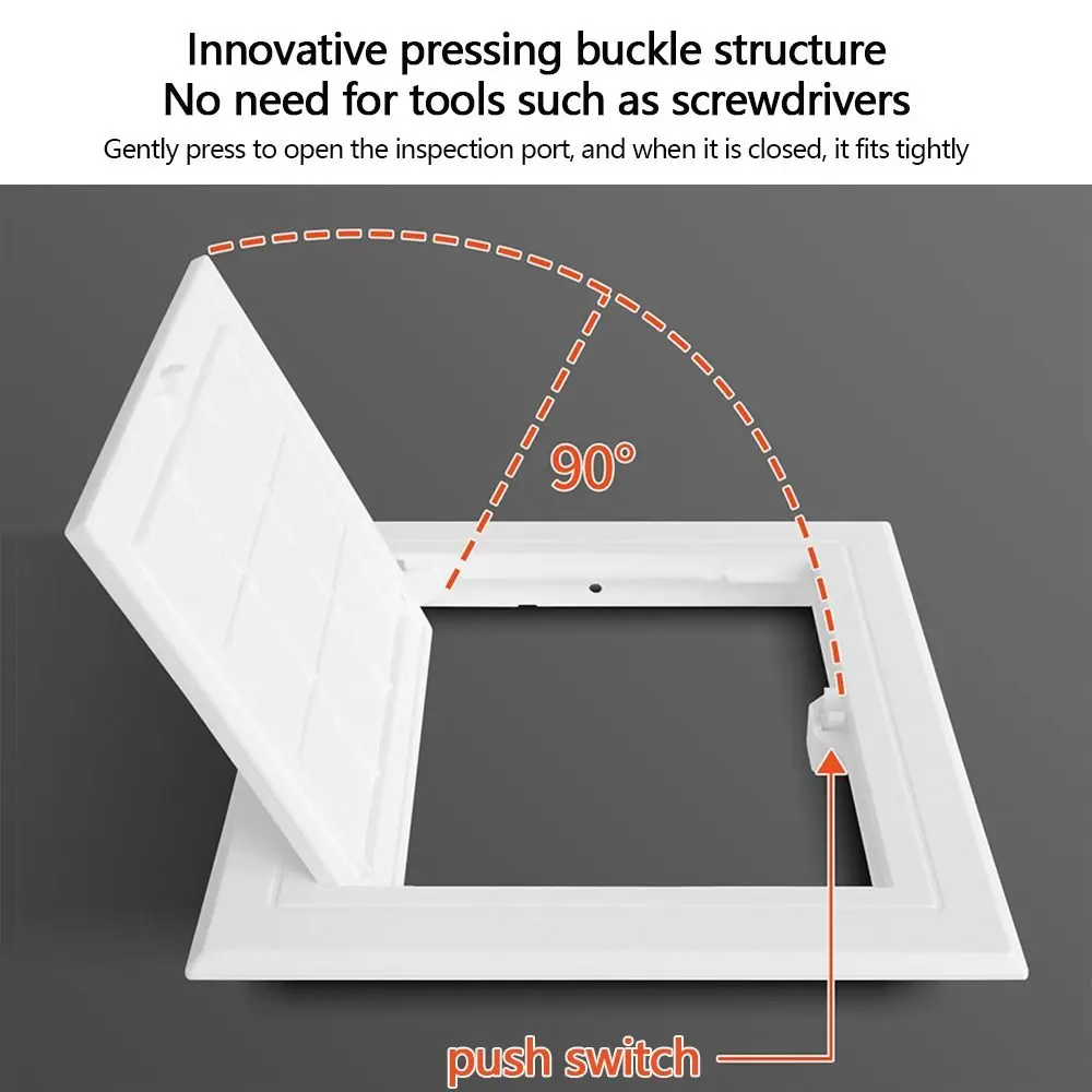 New Self-adhesive Access Panel Door Plastic White Opening Flap Cover Plate Press-type Inspection Hole Doors Wall Ceiling