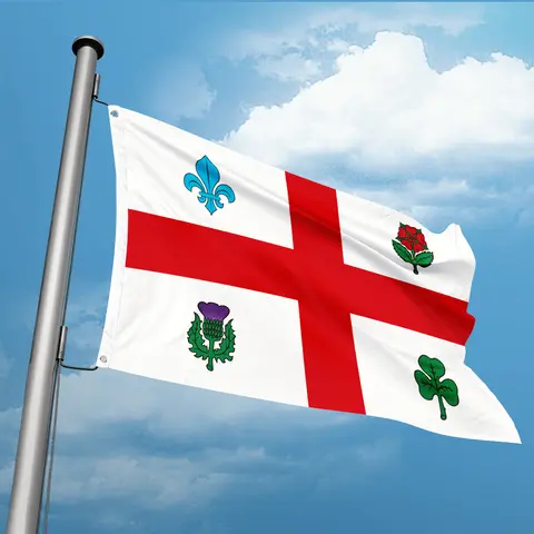 캐나다 몬트리올 플래그 폴리에스터 배너 플라잉, 이중 침투, 맞춤형 야외 실내 더블 스티칭, 3 피트 x 5 피트, 90x150cm