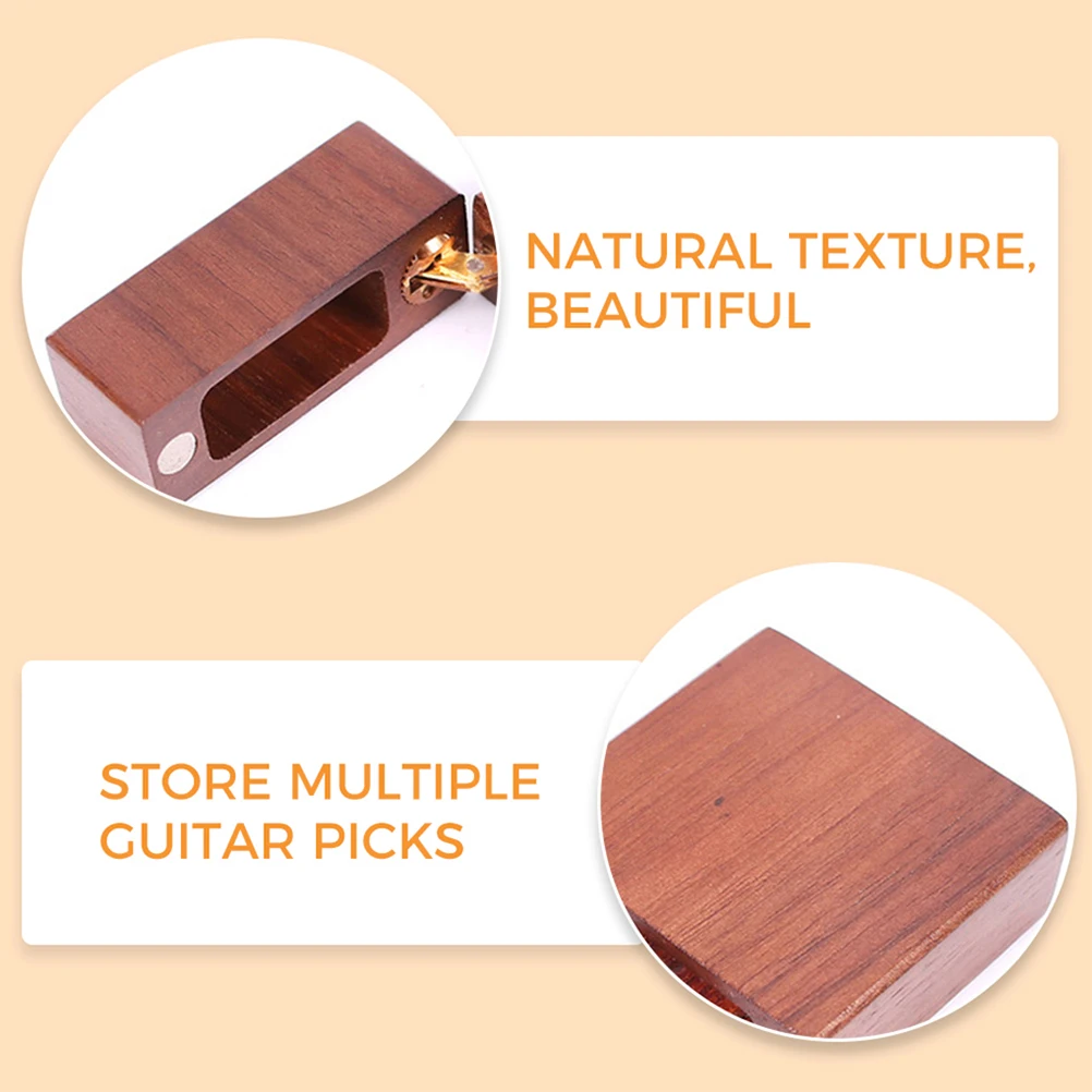 

Guitar Picks Storage Container Holder for Case Shaped Black Walnut Wood