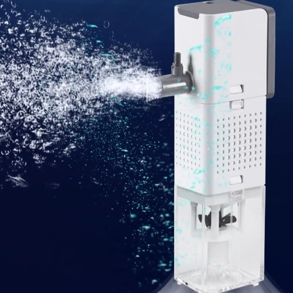 

3-in-1 System Aquarium Filter Silent Operation Plastic Fish Tank Submersible Filter Strong Power Built-in Filter