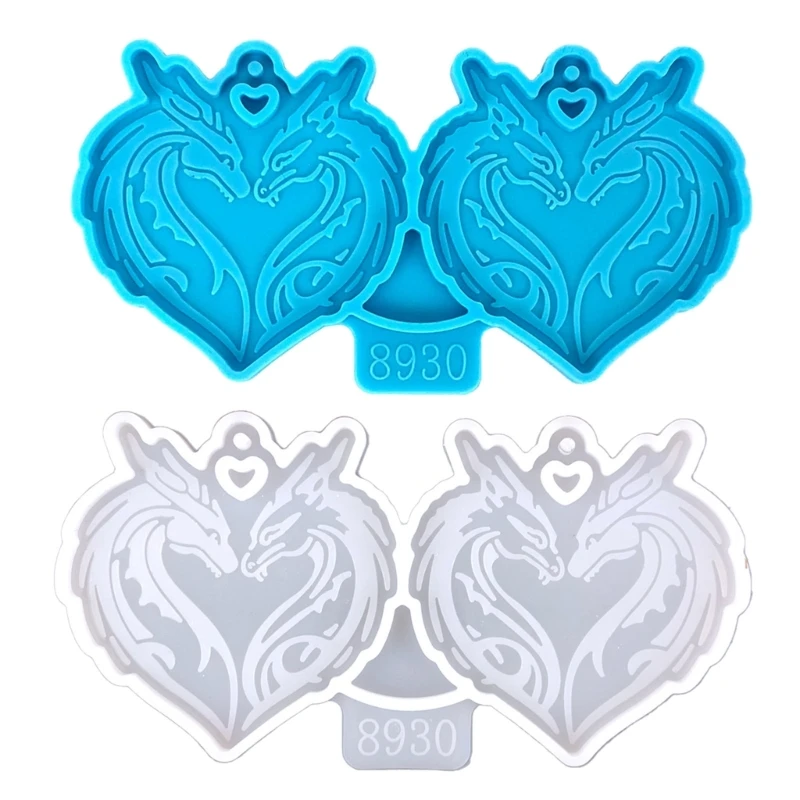 Amor corazón dragón molde DIY epoxi pendientes silicona molde resina artesanía molde