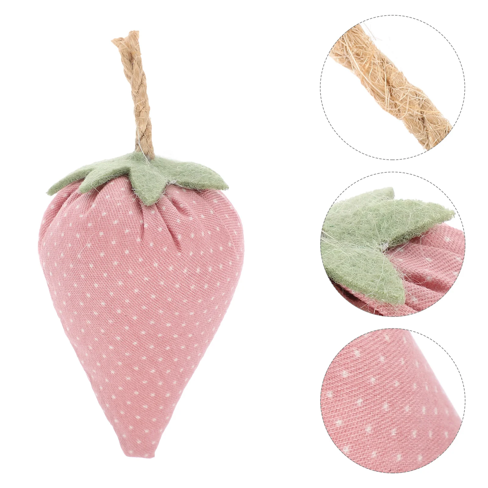 4 Pcs Fabric Simulated Strawberry Artificial Fruits Ornament Decorate Rope Fake