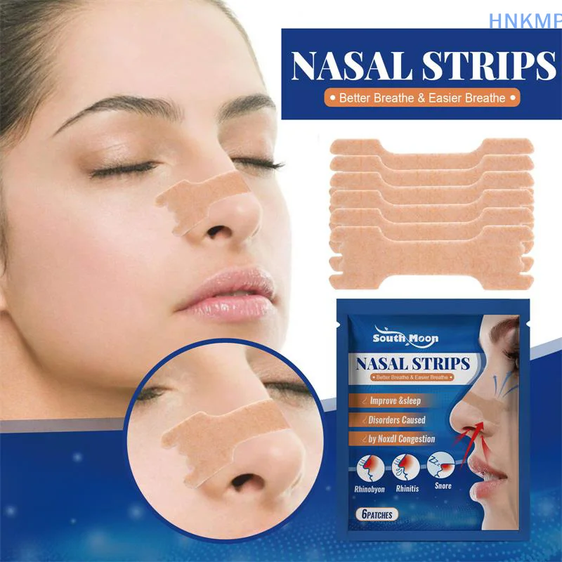 6Pcs/Bag Nose Strips Extra Strength Nasal Strips Relief Strips For Better Sleep Non-Invasive Anti Snoring Strips For Men Women