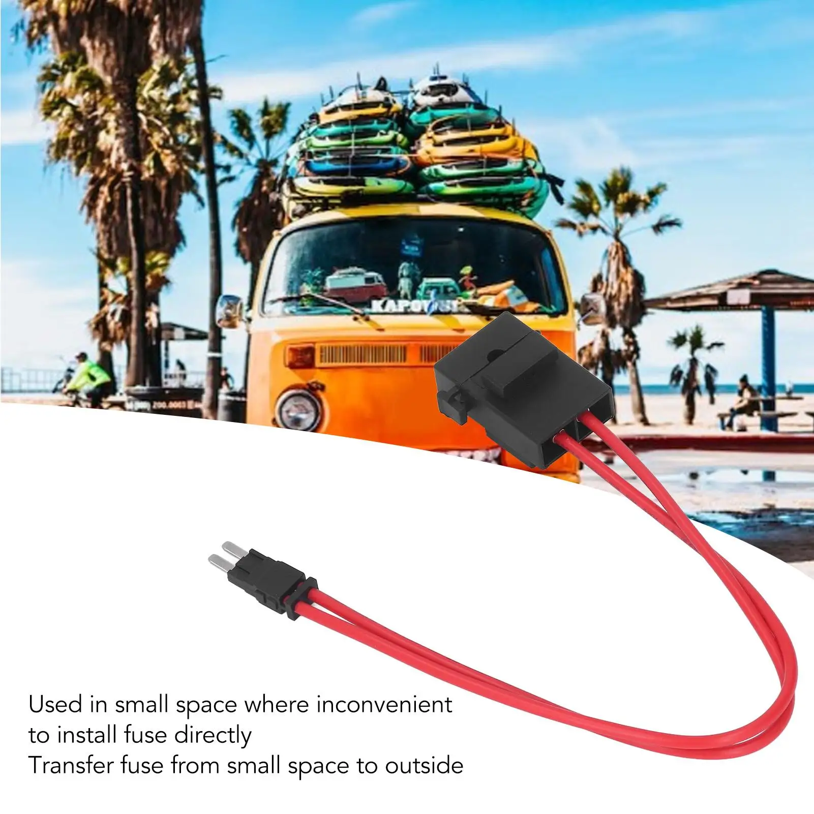 

5Pcs Car Fuse Holder Connector Mini Heavy Duty Wire Extension for Vehicle ATM 20A 16AWG with 5 Fuses ACM Long Feet 9.1mm