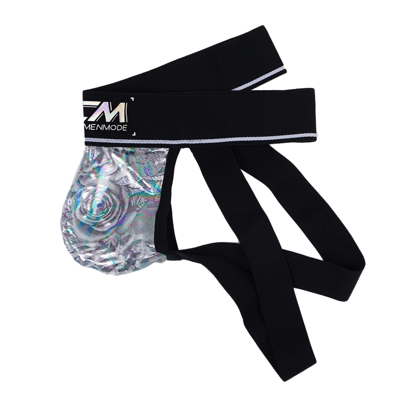 Jockstrap Men Athletic Faux Leather Sport Supporter Y2K Wide Waistband Bodybuilding Gym Underwear U-Convex Protective Workout