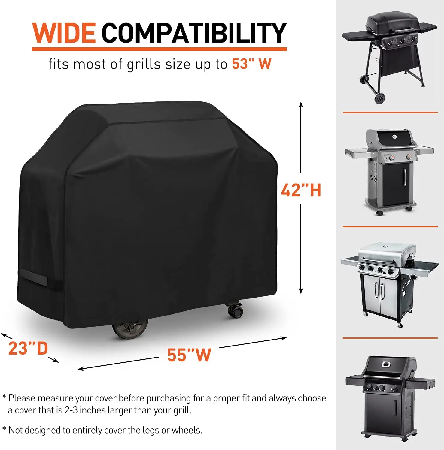 210D BBQ Cover Anti-Dust Black Waterproof Weber Heavy Duty Charbroil Grill Cover Rain Protective Barbecue Cover Round