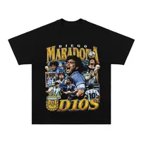 2025 Maradona Tee Football King Maradona Figure Print Short Sleeve T-shirt Round Neck American Cotton High Quality