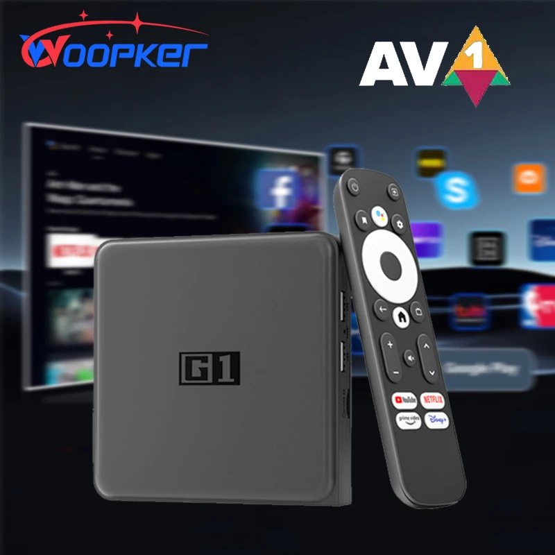 

Woopker G1 Smart TV Box 4K ATV Netflix Certified Android 24/5G Dual WIFI Video Media Player Home Theater TV 4G 32G Set Top Box