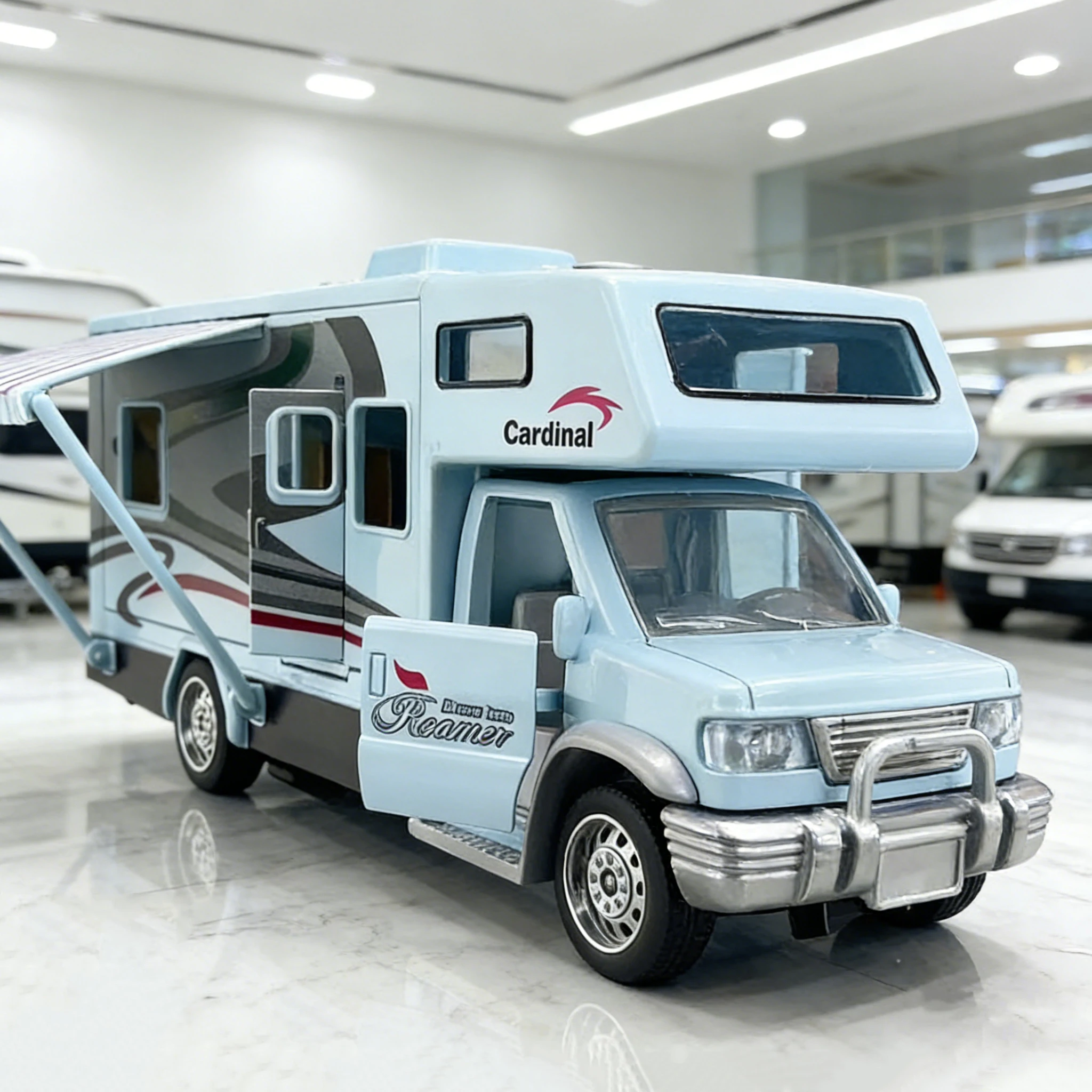 

1:32 Recreational Vehicle RV Alloy Car Model Sound and Light Pull Back Children's Toy Collectibles Birthday gift