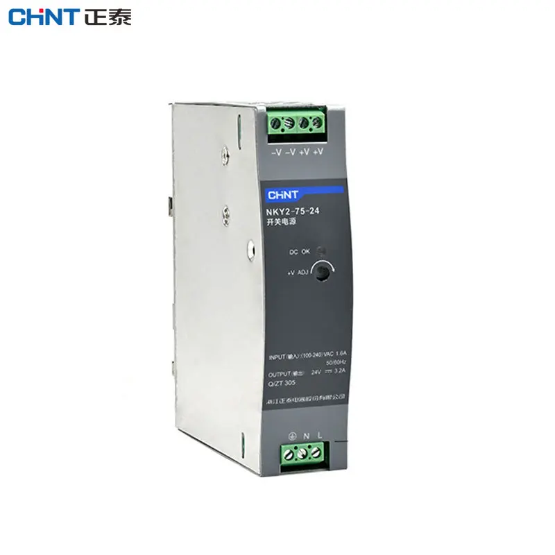 

Chint DIN Rail Installation Switching Power Supply NKY2 Transformer LED Light Rail NDR Monitoring AC 220 230 240V Output DC 24V