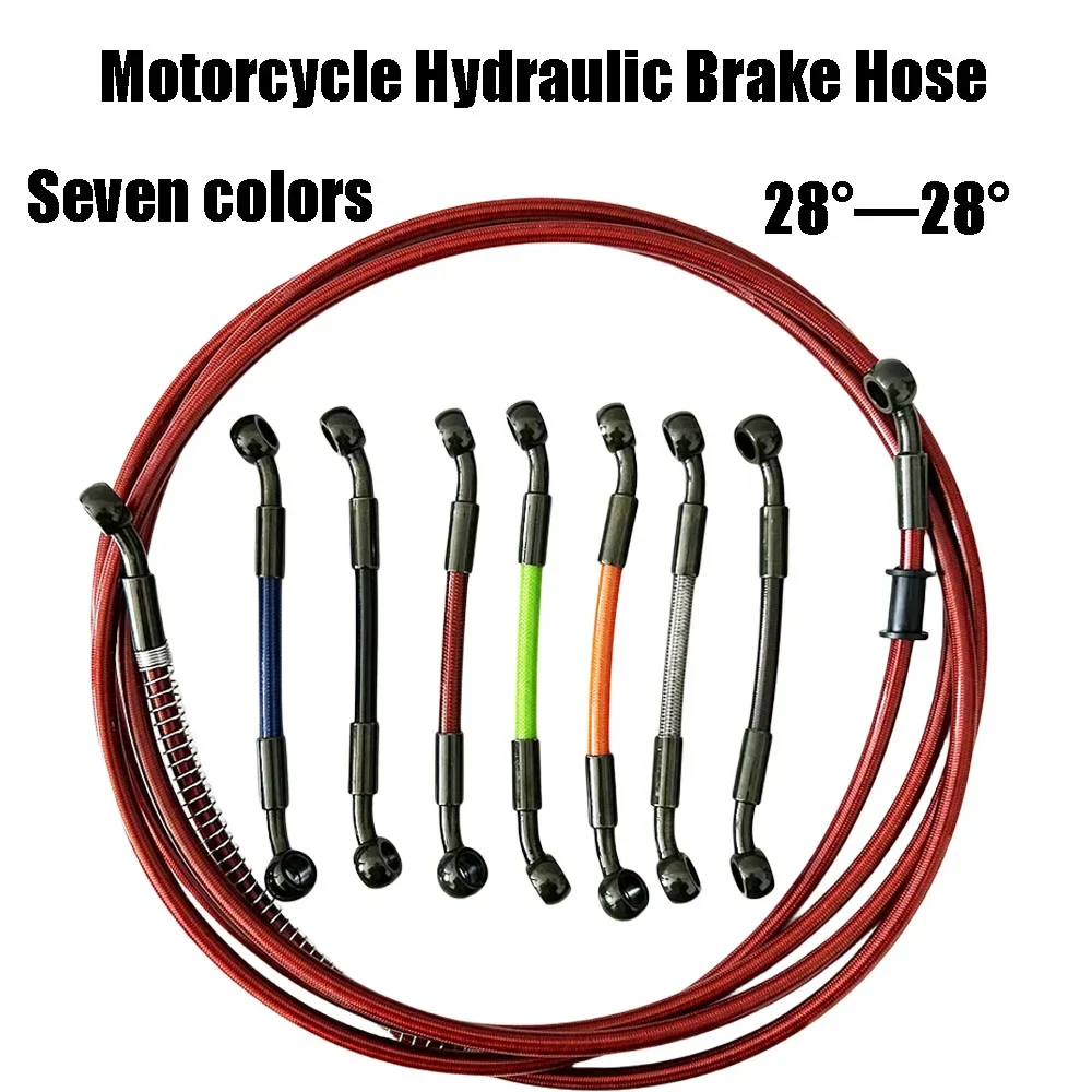 10mm 28 Degree Motorcycle Dirt Bike Braided Line Steel Brake Hose Cable Clutch Oil Hose Line Pipe Fit ATV Dirt Pit Bike 10~500cm