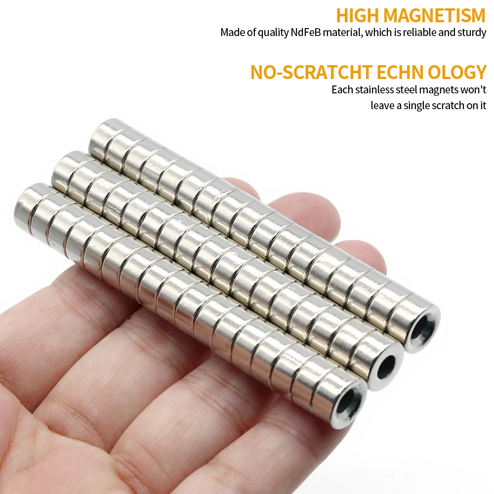 10x5-4mm Super Strong Round Neodymium Magnet with holes N35 Powerful Magnetic NdfeB Permanent Refrigerator Magnet imanes DIY