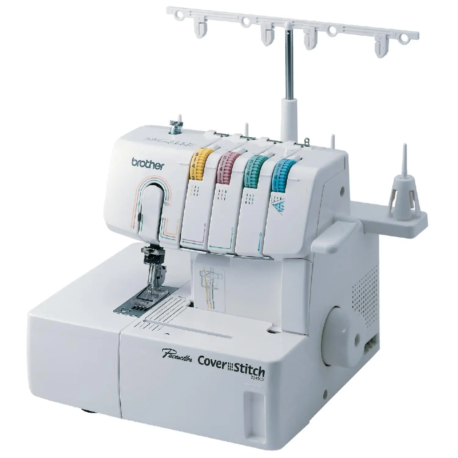 Coverstitch Serger 2340CV Sturdy Metal Frame 1,100 Stitches Per Minute Trim Trap Included Snap-on Presser Feet