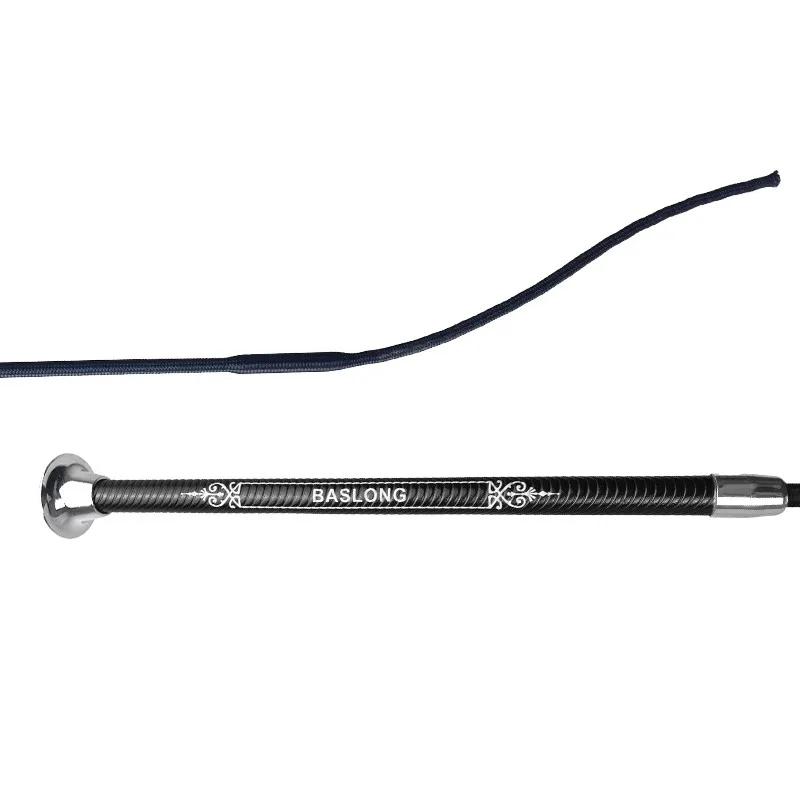 Bicz jeździecki Baslong, sprzęt jeździecki, antypoślizgowy, z włóknem węglowym owiniętym jedwabiem, 266,4 cm, smoczy bicz dla rycerzy i rycerzynek.