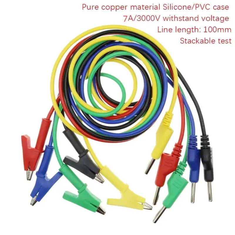 Hot Sale 4MM Banana Plug To Alligator Clip Multimeter Test Leads 1M Stackable Cable Tool Accessories
