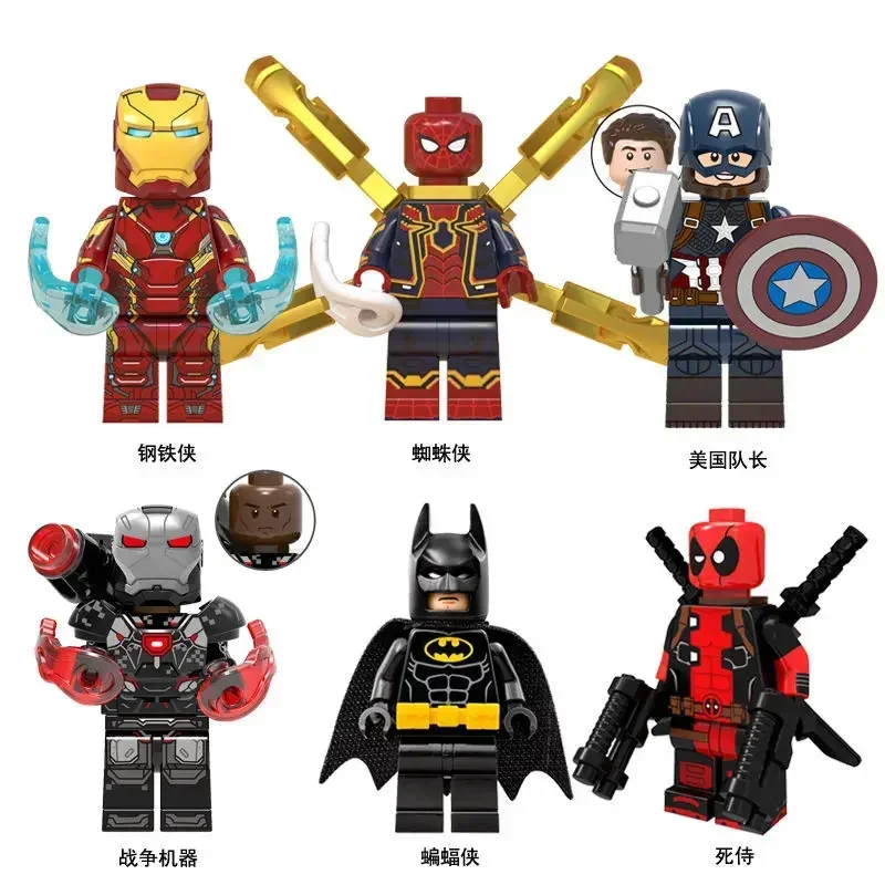 Marvel The Avengers Iron Man Spiderman Hulk Doll Building Blocks Assembly Personalized Creativity Peripheral Movieskids toys