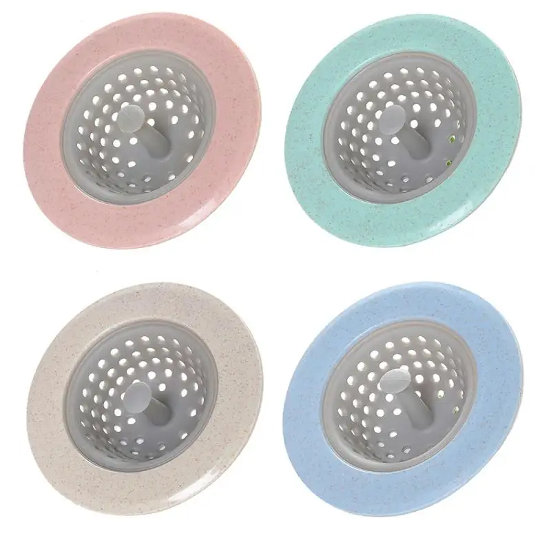 Colador de paja de trigo de silicona para fregadero de cocina, cubierta de drenaje de ducha de baño, colador de fregadero, filtro de pelo de alcantarillado