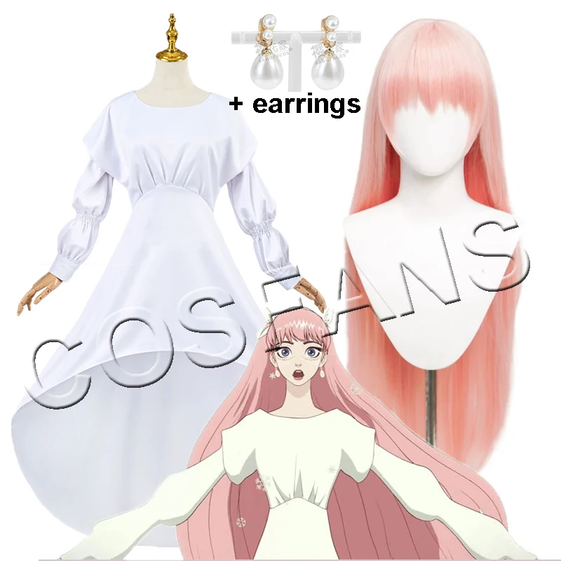 Anime Ryuu to Sobakasu no Hime 코스프레 나이토 스즈 벨 코스프레 의상 핑크 헤어 코스프레 Ryuu to Sobakasu no Hime Clothing Wig