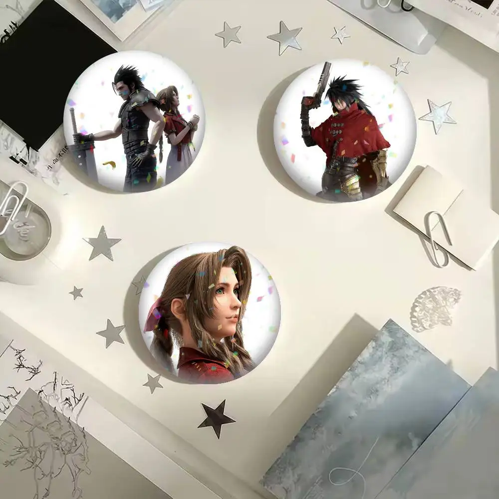 Game Final F-Fantasy 25 32 44 58 75mm Badges Personalized Round Brooches Pins Accessory Gift