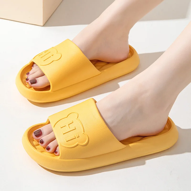 

Bathroom Women Summer Soft Slippers Thick Platform Eva Indoor Couple Sandals Female Non-Slip Shoes Flip Flop Men Slippers