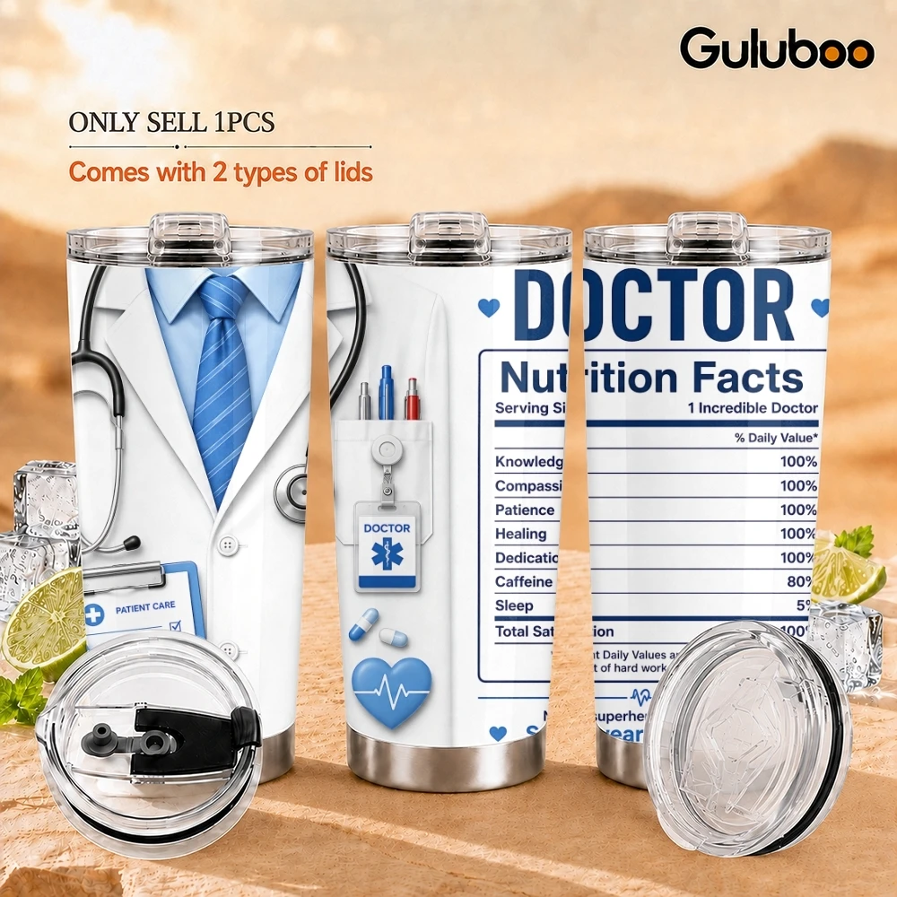 Medical Career Vacuum Flasks 20oz Long Lasting Hot Cold Drinks Container Leakproof Stainless Steel Cup&Straw&Travel Gift