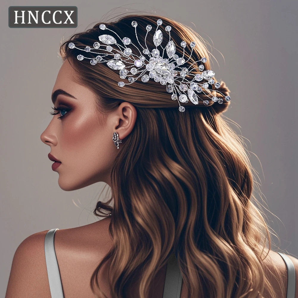 HNCCX Bling Crystal Wedding Hair Comb Handmade Rhinestone Bridal Headpiece Tiara Party Hair Accessories Jewelry Ornaments CP837