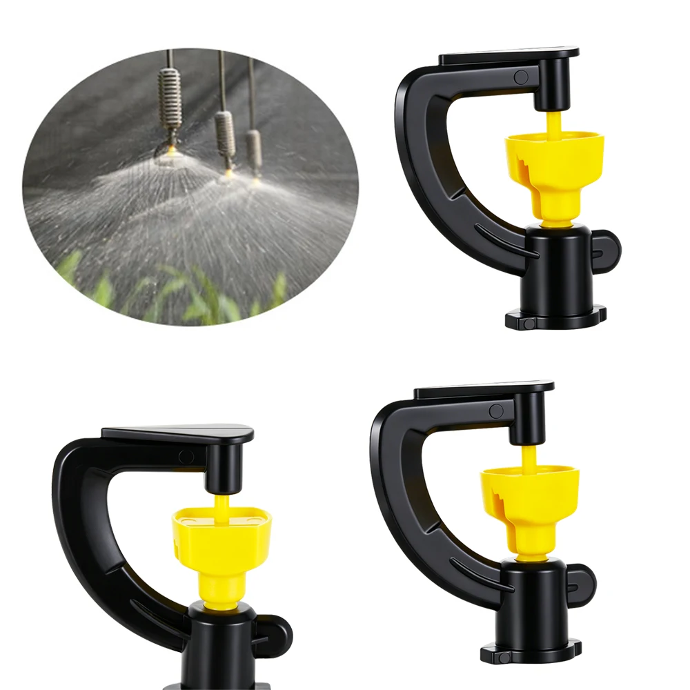 7.5mm 360 Degree Scattering Micro Nozzle Double Water Outlets Garden Greenhouse Irrigation Misting Cooling Sprinkler Head 50Pcs