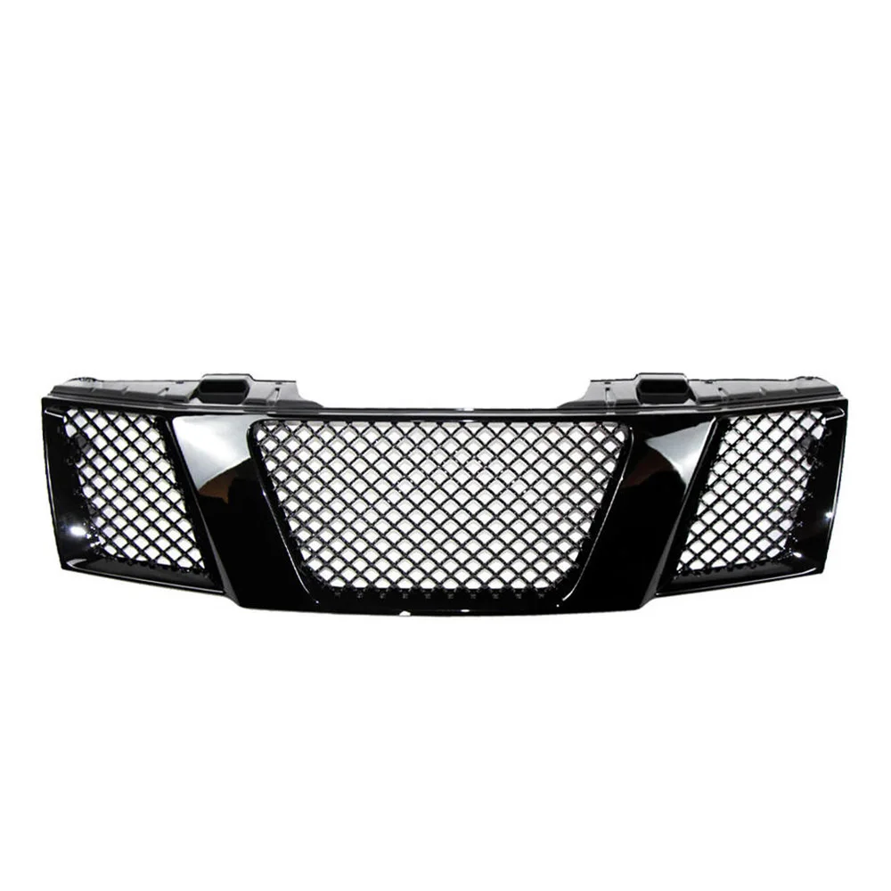 Car Grid Shell Gloss Black For Nissan Frontier 2005-2008 Raptor Upper Grille Front Hood Full Grill Racing Grills Bumper Grilles