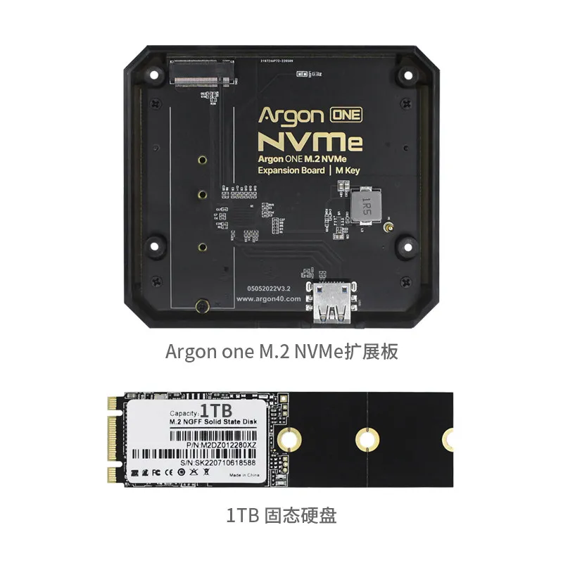 Raspberry Pi 4 M.2 SSD Expansion Board - NVMe & SATA M.2 SSD to PCIe Adapter Card for Argon ONE Case (Supports 2280/2260/2242)