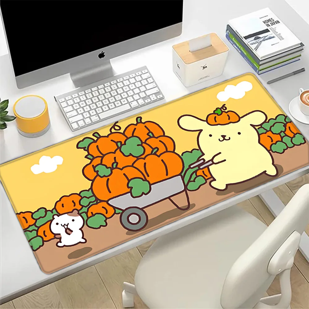 Imagem -06 - Sanrio Pompompurin Cartoon Mousepad Impressão hd Gamers de Computador Bloqueio Edge Non-slip Mouse Pad Teclado pc Mesa Xxl90 x 40cm