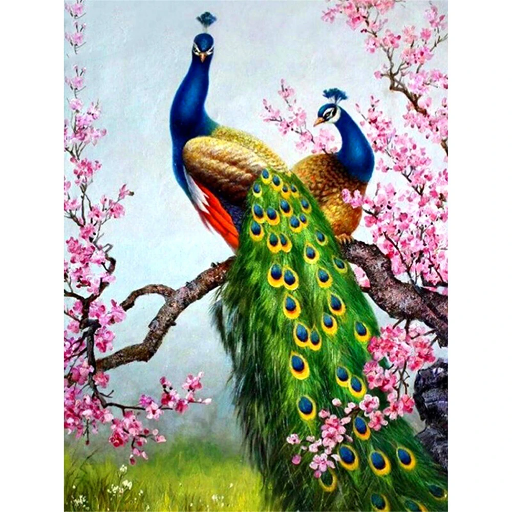 Bird Diy Peacock DIY Cross Stitch Embroidery 11CT Kits Craft Needlework Set Printed Canvas Cotton Thread Home     Sale