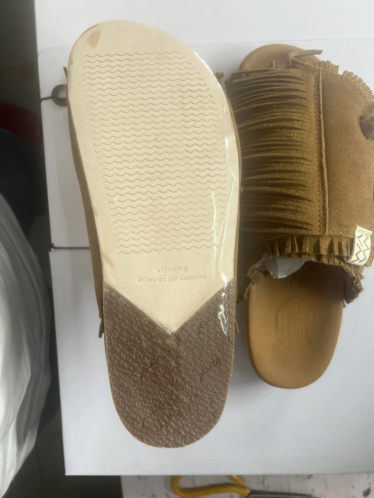 Visvim 23ss شباشب جديدة من جلد الغزال بخياطة عصرية غير رسمية للرجال والنساء مهدب