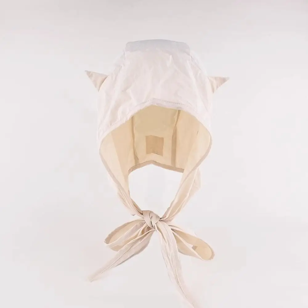 패션 작은 악마 레이스 업 풀오버 모자 솔리드 컬러 재미 있은 목도리 모자 Y2K 빠른 건조 귀 보호 스카프 모자 여름