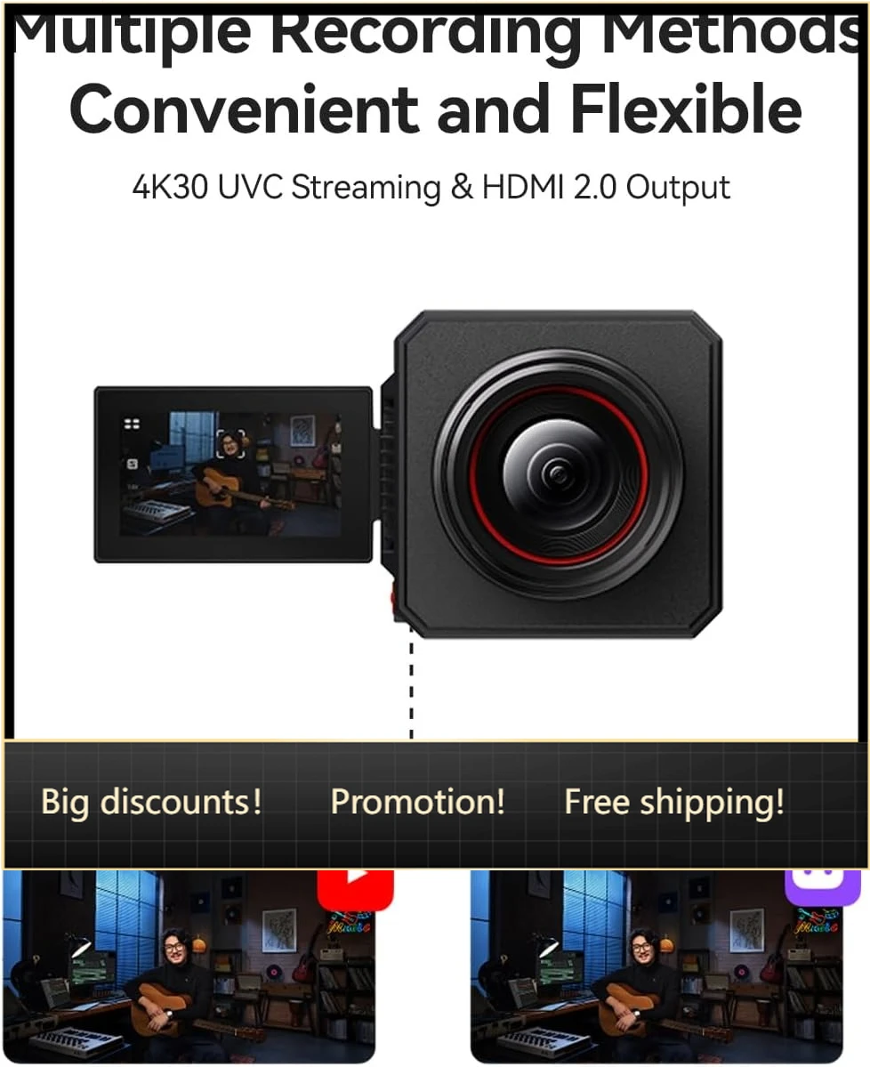 

Бестселлер: Пользовательская линза 1/1.3" CMOS/F1.05, видеовыход 4K30p/UVC/HDMI, для круглосуточной потоковой передачи, с ИИ-настройкой