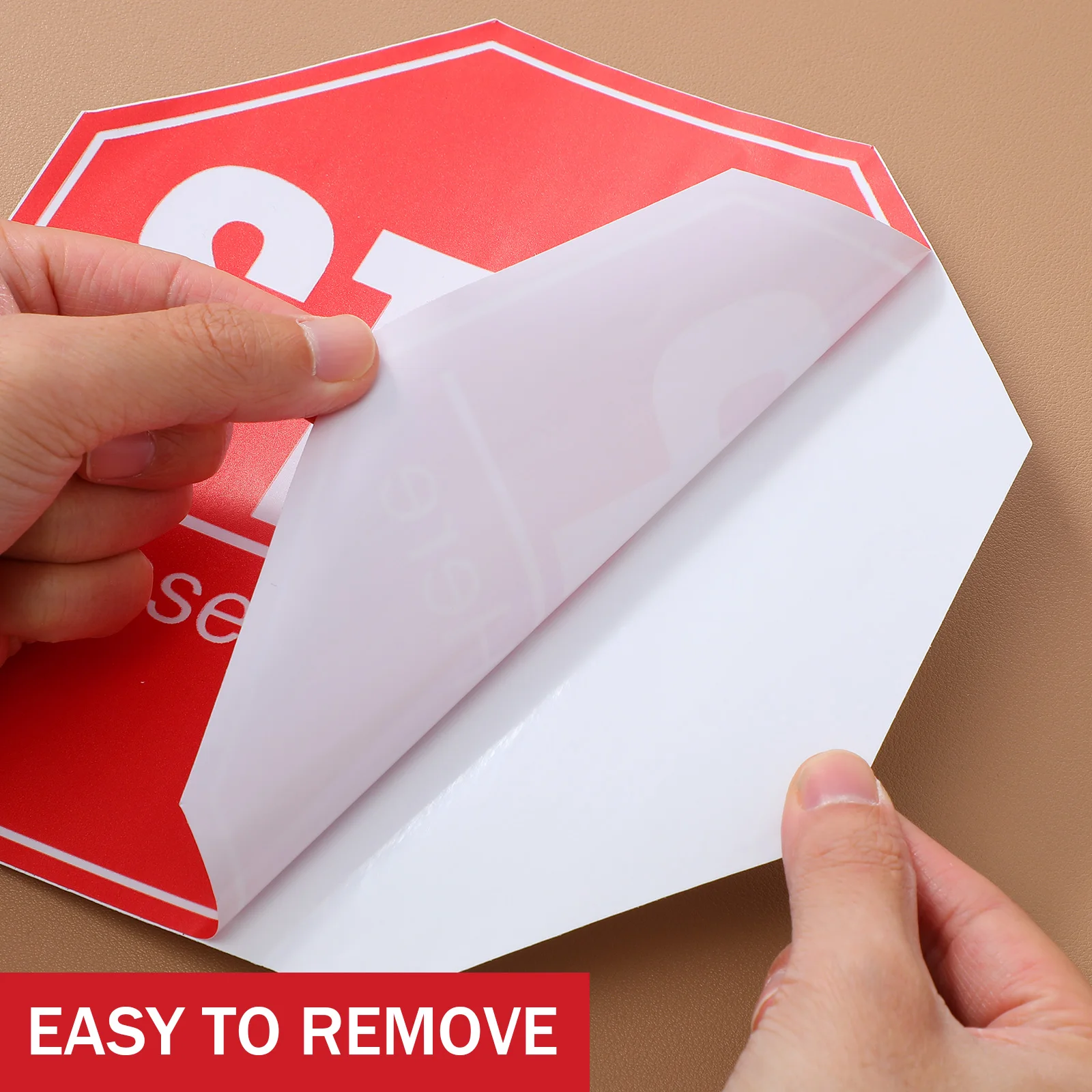 

5 Sheets Social Distancing Decals Stop Please Wait Here PVC Floor Stickers Bright Warning Signs for Public Safety in Schools