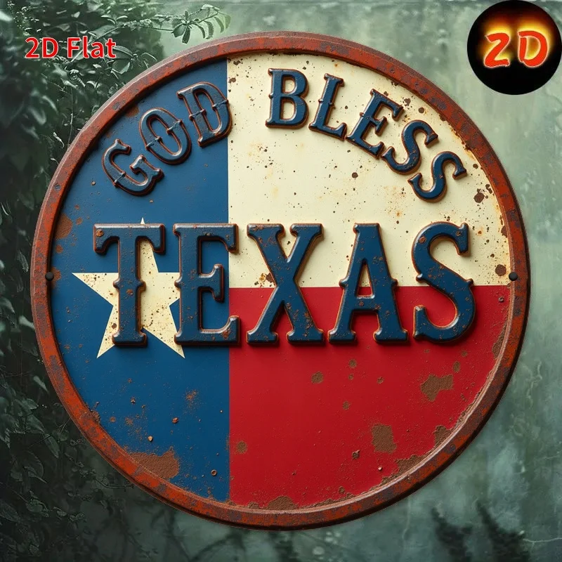 2D Flat Metal Wall Art Sign - Round 