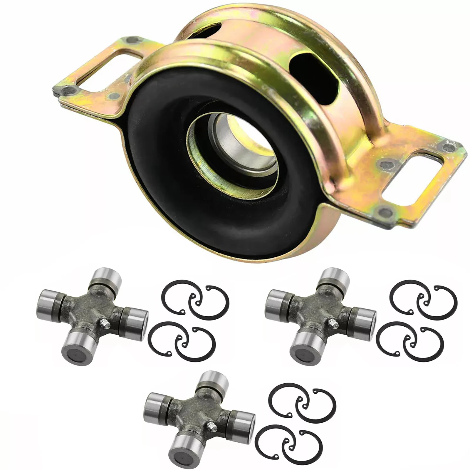 Center Support Bearing & 3 U-Joints Kit for Toyota Tacoma 2WD 4WD 2005-2015 Replacement 37230-35130 37230-0K040 Auto Accessories
