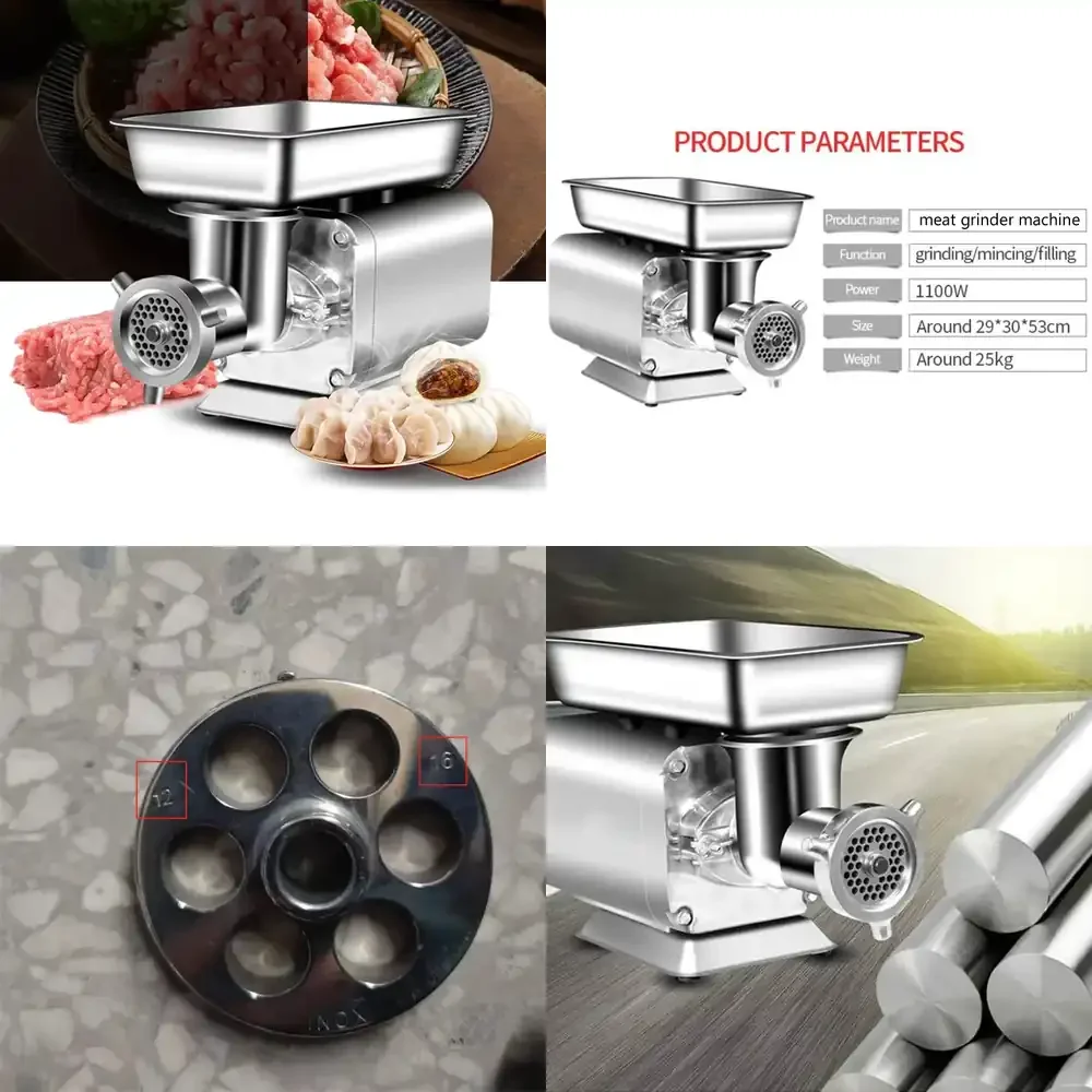 12.5 Hot sell LINBBOSS Electric Meat Grinder Mincer Machine 1100W Commercial Sausage Stuffer Maker for Restaurants Beef Fish