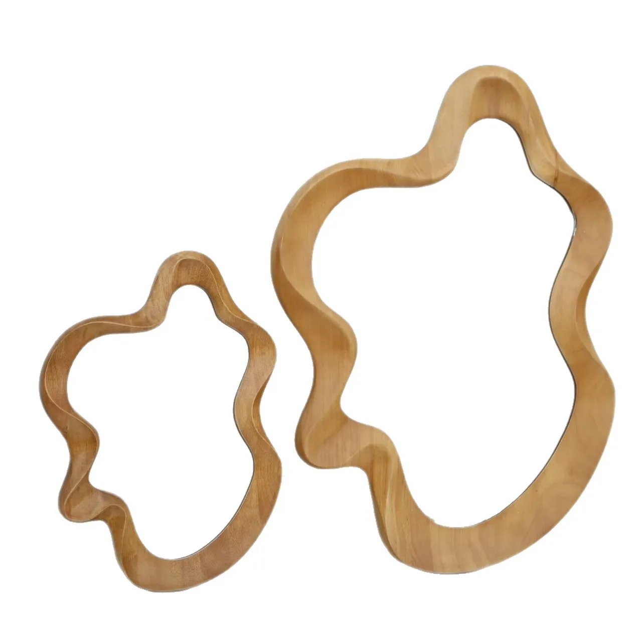 

French, special-shaped, solid wood, tempered mirror, home, full-length mirror, bedroom, wall hanging, high-end sense