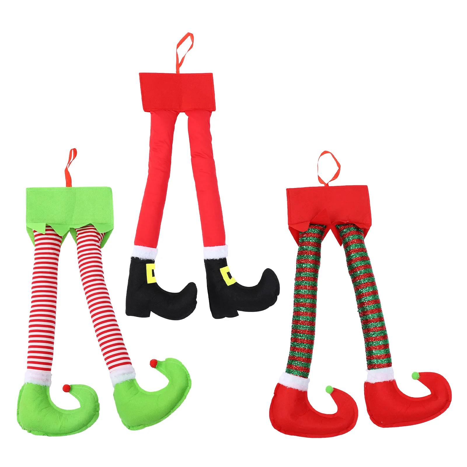 

3Pcs Christmas Elf Legs Hanging Decor Soft Polyester 17.3 Inch for Tree Car Trunk Xmas Holiday Decorations Leg for Car Trunk