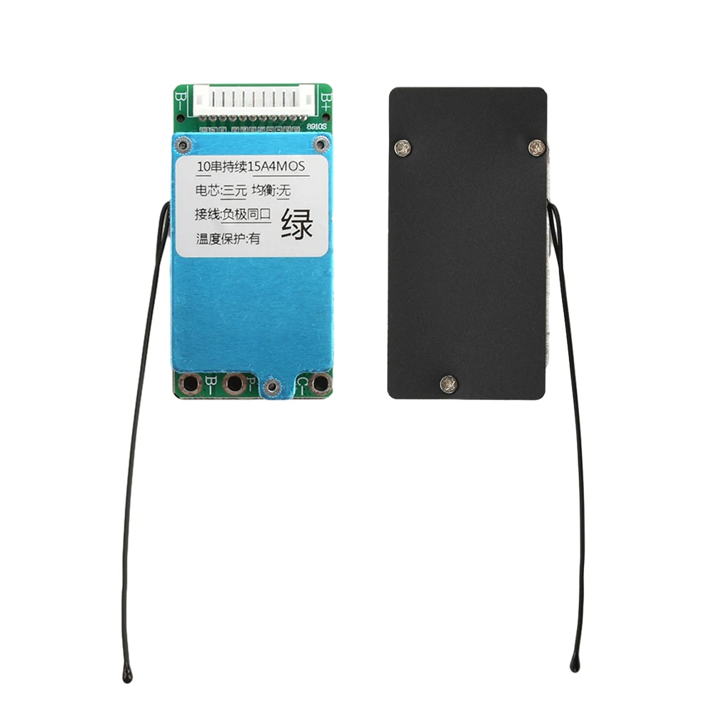 Placa de proteção de bateria de lítio 10s 36v 15a 18650 com controle de temperatura de linha ntc bms pcb mesma porta/placa de circuito de porta dividida